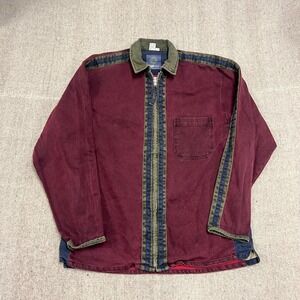 Vintage Fat City Jacket Mens Large Red 2000s Y2K Striped Skater Grunge